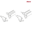 Hera LED Overflade profil 15/13mm til dkningsprofil 15mm, lngde 100cm, sort