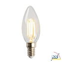 HEITRONIC LED Lamp E14, C35, 4W, Kerzenform, Filament imitation, clear glass bulb, warm white, flickerfree