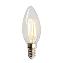 HEITRONIC LED Lyskilde E14, C35, 4W, kerteformet, Filamentimitation, klar glasp�re, varm hvid, flimmer fri