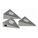 HEITRONIC LED Underbygningenspot GENUA s�t med 3, 3x2W, 120�, 3000K, 270lm, IP20, ikke d�mpbar, rustfrit st�l