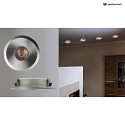 HEITRONIC LED Indbygningsspot AUSTIN, brstet aluminium, 6W, varm hvid, rund