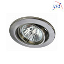 Heitronic Recessed spot round, GU5,3, brushed stainless steel, with aluminum reflector, swiveling