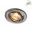 Heitronic Recessed spot round, GU5,3, brushed stainless steel, with aluminum reflector, swiveling