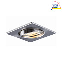 HEITRONIC Heitronic Recessed spot square, brushed stainless steel, swiveling