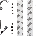 LED Skab armatur MECANO 110�, 3000K, 600mm, 9W, 600lm