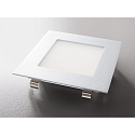 HEITRONIC LED Indbygningslampe NIZZA Panel, IP20, FIRKANTET, 10.7cm, 3.5W 2700K 95lm 120�, s�lv
