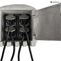 Energidistributr PIEDRA, 4-fold, 250V/16A, maks. 3680W, IP44, gr