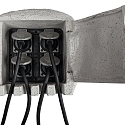 HEITRONIC Energidistribut�r PIEDRA, 4-fold, 250V/16A, maks. 3680W, IP44, gr�