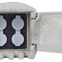HEITRONIC Energidistribut�r PIEDRA, 4-fold, med radio fjernbetjening, 250V/10A, 1200W, IP44, gr�