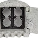 HEITRONIC Energidistribut�r PIEDRA, 4-fold, med direkte forbindelse, 250V/16A, maks. 3680A, IP44, gr�