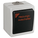 HEITRONIC Overflademonterede v�drum Opvarmning n�dstop, Illuminated, 2-polet, IP54, antracitgr�
