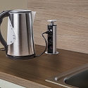 HEITRONIC Power pillar RIMINI, 3-fold, 230V/16A, max. 3500W, black/silver