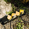HEITRONIC Socket, IP44, 1,5m tilslutningskabel, Fjederh�ngslet l�g, sort/gul, 4 gange