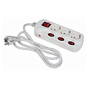 Bord socket, 3 gange, IP20, hvid