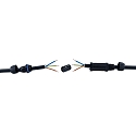 HEITRONIC Kabelstik, 3 poler, 115x26,5mm, IP68, sort
