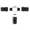 T-Kabelstik, 3 poler, IP68, sort
