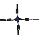 HEITRONIC Cross Kabelstik, 3 poler, IP68, sort