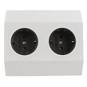 Beskyttende kontakt socket SALERNO, 2 gange, 250V, maks. 3500W