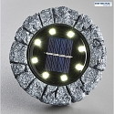 HEITRONIC LED Sol Jordspydlampe SIENA, 2-pak, rund, 1,2V, 3000K, mrkegr