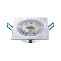 Indbygningsspot DL7801, FIRKANTET, GU10 & GU5.3, LED maks. 8W, IP20, drejelig, b�rstet aluminum