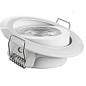 HEITRONIC LED Indbygningsspot DL7002, rund, 38�, 5,5W, 3000K, 400lm, IP44, drejelig, hvid