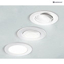 HEITRONIC LED Recessed spot DL7002, round, 38, 5,5W, 3000K, 400lm, IP44, swiveling, white