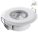 HEITRONIC LED Recessed spot DL7202, 82mm, 38, 5W, 3000K, 380lm, IP44, white