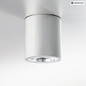 HEITRONIC Surface mounted spot ADL9001, round, GU10, IP20, 25 swiveling, brushed aluminum