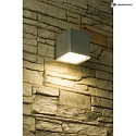 HEITRONIC Udendrs wall luminaire KUBUS 2 1-flamme IP44, rustfrit stl 