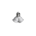 HEITRONIC Lyskilde sokkel adapter kunststof  DUO E27 til 2 x E27 maks. 2 x 60W
