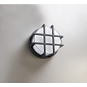 HEITRONIC wall and ceiling luminaire CIRCULA round, with grid IP65, anthracite 