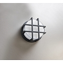 HEITRONIC wall and ceiling luminaire CIRCULA round, with grid IP65, anthracite 