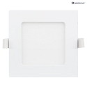 HEITRONIC ceiling recessed luminaire LE MANS square IP44, white dimmable