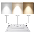 HEITRONIC Indbygnings loftlampe LE MANS firkantet IP44, hvid d�mpbar