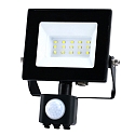 floodlight BOLTON 2.0 with sensor, with open cable, switchable IP44, powder coated, black 