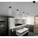 Helestra LED Ceiling luminaire OSO LED Bathroom luminaire, square, IP44, black matt