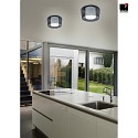 Helestra Ceiling luminaire CANIO, E27, IP30, white matt / glass grey