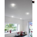 Helestra LED Ceiling recessed luminaire SKA LED, IP20, glass partially satined