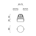 Helestra LED Ceiling recessed luminaire SKA LED, IP20, glass partially satined