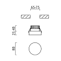 Helestra LED Ceiling recessed luminaire IVA LED Bathroom luminaire, IP44, acrylic satined