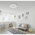 Helestra ceiling luminaire MORI CCT Switch, with diffuser IP20, white matt dimmable