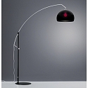 Standerlampe DORO E27 IP20, chrom, sort, sort mat
