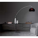 Helestra floor lamp DORO E27 IP20, chrome, black, black matt