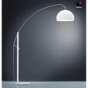 Helestra Floor lamp DORO, E27, IP20, white-chrome