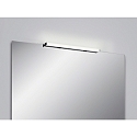 Spejllampe LADO-S  60 kort, omskiftelig, smal, med diffuser IP44, sort mat, hvid 