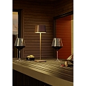 Helestra Batteri bordlampe KORI firkantet, indirekte, med touch-d�mper IP65, brun, rust d�mpbar