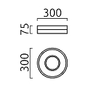 Helestra ceiling luminaire LIV 2-fold, ring shape IP30, black matt dimmable