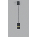 Pendel ROK 1-flamme, justerbar, direkte / indirekte, fokuserbar IP20, guld mat, sort mat d�mpbar