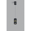 Helestra Pendel ROK 1-flamme, justerbar, direkte / indirekte, fokuserbar IP20, guld mat, sort mat d�mpbar