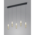 pendant luminaire LIDOS 5 flames, direct / indirect IP20, black matt dimmable